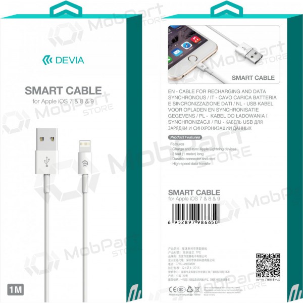 USB kaapeli Devia Smart 