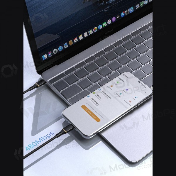 USB-C-kaapeli Dudao L25C USB-C–USB-C 1 m 60 W musta