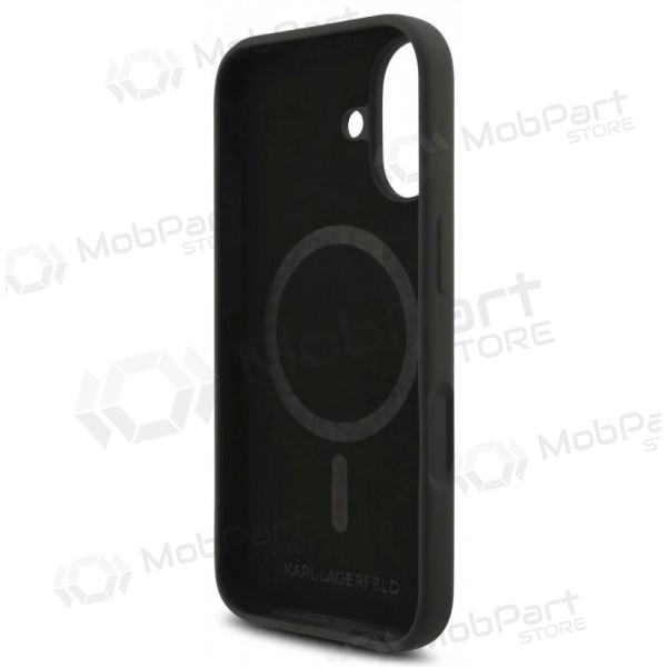 Apple iPhone 17 kotelo - Karl Lagerfeld Liquid Silicone Karl and Choupette MagSafe (musta)
