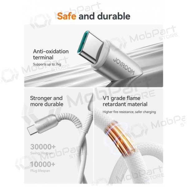 USB kaapeli Joyroom S-A51 USB-C to USB-C 60W 1.2m harmaa