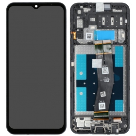 Ekranas Samsung A145 A14 4G 2023 su lietimui jautriu stikliuku ja rėmeliu Black alkuperäinen (service pack)