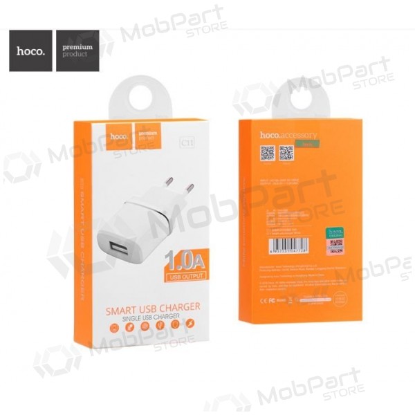 Laturi HOCO C11 Smart USB (5V 1A) (valkoinen)
