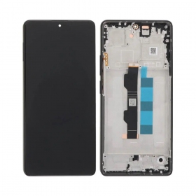 Ekranas Xiaomi Redmi Note 13 Pro 4G/Poco M6 Pro 4G su lietimui jautriu stikliuku ja rėmeliu Midnight Black alkuperäinen (service pack)