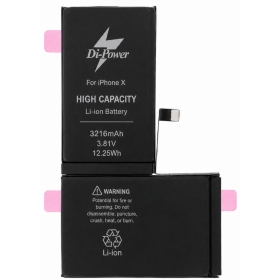 Apple iPhone X akku, Di-Power 3216 mAh (suurempi kapasiteetti)