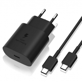 Laturi alkuperäinen Samsung EP-TA800NB 25W + Type-C kaapeli 25W musta