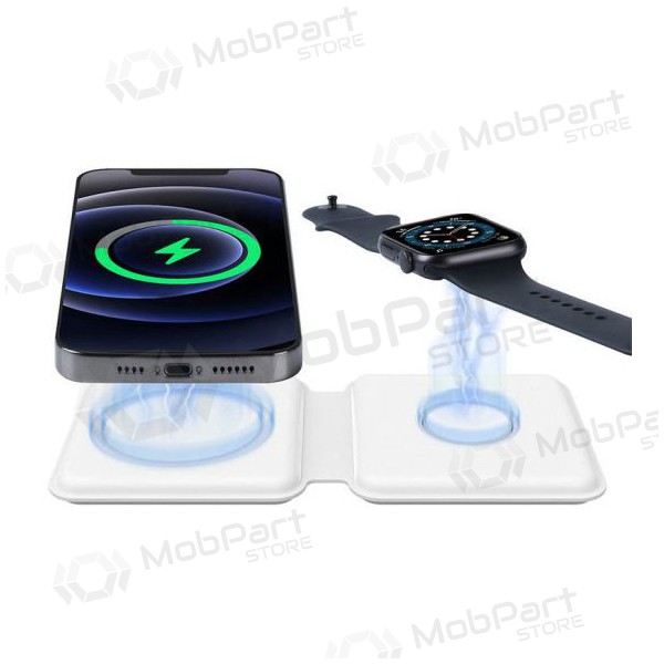Laturi langaton 2in1 Smart Phone, Watch (valkoinen)