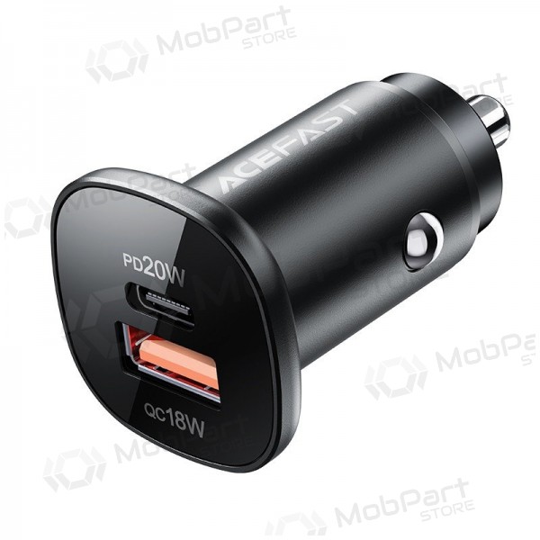 Laturi automobilinis Acefast B1 Mini 38W USB-C+USB-A musta