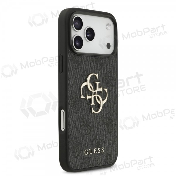 Apple iPhone 17 Pro Max - Guess PU 4G Metal Logo kotelo (harmaa)