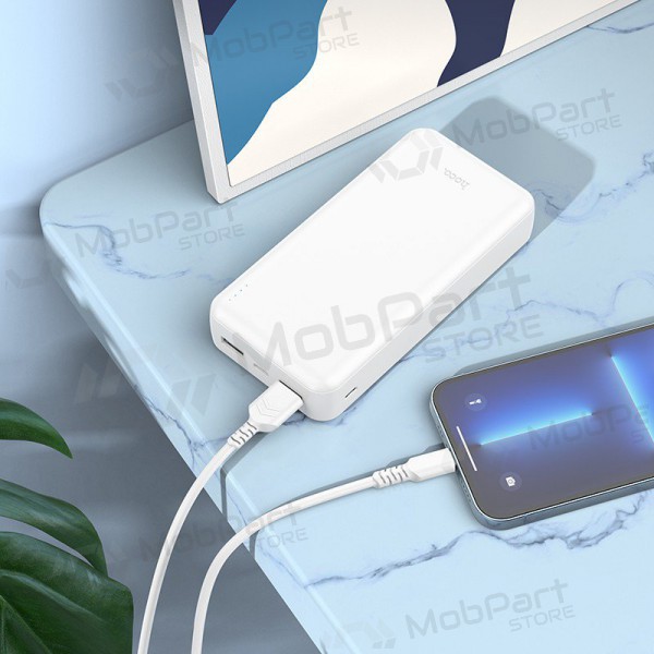 Ulkoinen paristo Power Bank Hoco J100A 2xUSB-A 20000mAh valkoinen