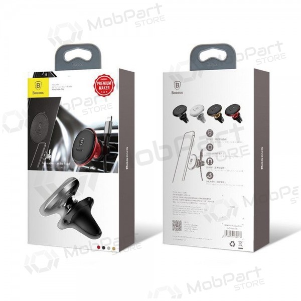 Telefono laikiklis Baseus Magnetic Air Vent With Cable Clip musta SUGX020001