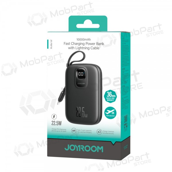 Ulkoinen paristo Power Bank Joyroom JR-PBF18 22.5W with Lightning cable 10000mAh musta