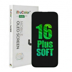 Ekranas tarkoitettu  iPhone 16 Pluskanssa lietimui jautriu stikliuku Premium OLED (with Removable IC)