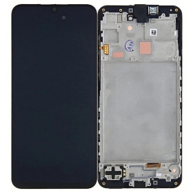 Ekranas Samsung A165 A16 4G su lietimui jautriu stikliuku ja rėmeliu Black alkuperäinen (service pack)