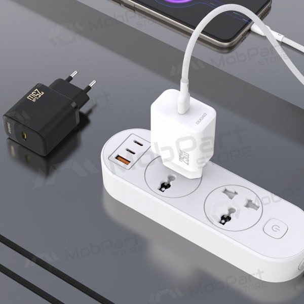 Laturi Dudao A27C GaN 25W USB-C + USB-C to USB-C kaapeli 1.0m valkoinen