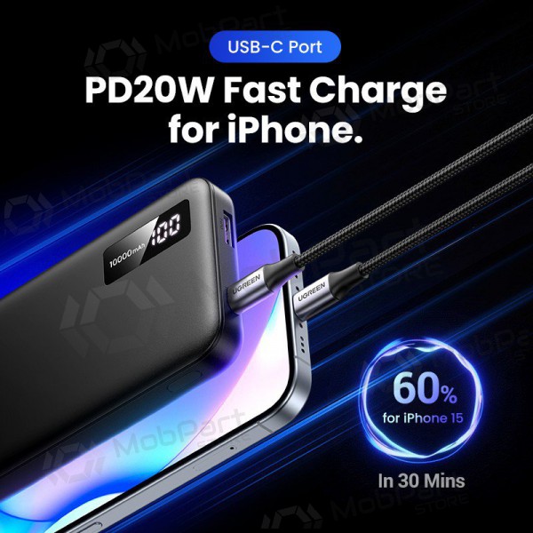 Ulkoinen paristo Power Bank Ugreen PB311 20W 10000mAh (25742) musta