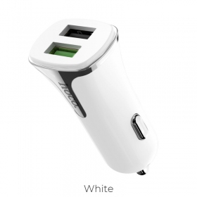 Laturi automobilinis Hoco Z31 Quick Charge 3.0 (3.4A) x 2 USB (valkoinen)