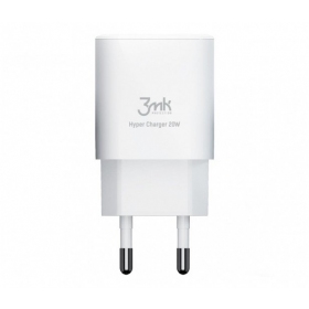 Laturi 3MK HyperCharger 20W 1xUSB-C + 1xUSB-A PD/QC