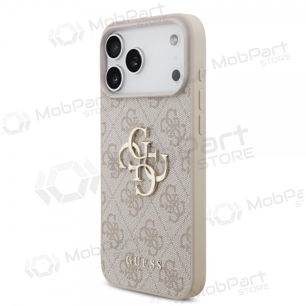 Apple iPhone 17 Pro Max kotelo - Guess PU 4G Metal Logo (vaaleanpunainen)