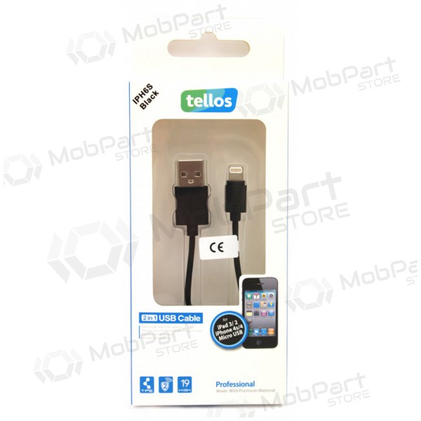 USB kaapeli Tellos Professional Lightning (musta) 1.0m