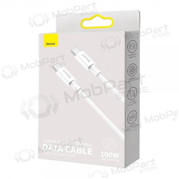 Kaapeli Baseus Superior Type-C - Type-C 100W 1.0m (valkoinen) CATYS-B02