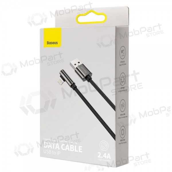 USB kaapeli Baseus Legend Lightning 2.4A 1.0m (musta) CALCS-01