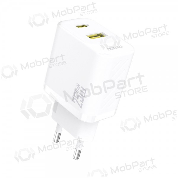 Puhelinlaturi Dudao A26T 25 W GaN USB-C + USB-A valkoinen