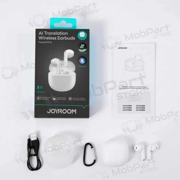 Langattomat kuulokkeet mikrofonilla Joyroom JR-FB1 Bluetooth valkoinen