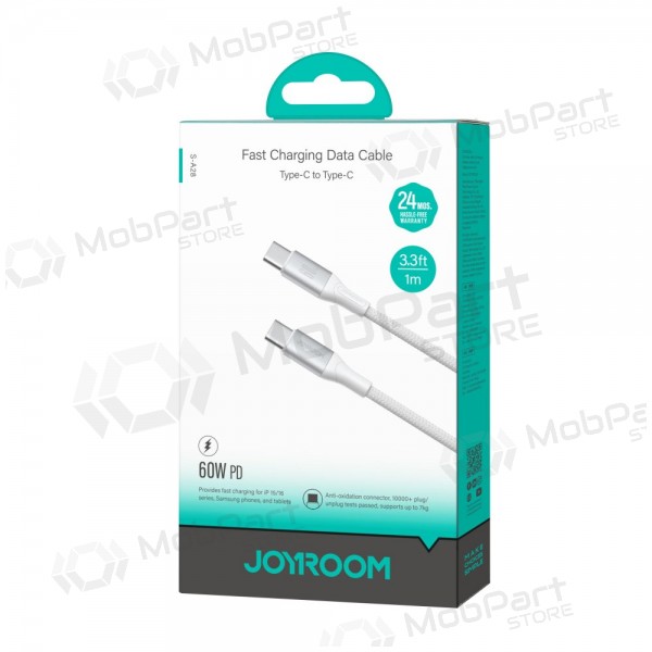 USB kaapeli Joyroom S-A28 USB-C to USB-C 60W 1.0m valkoinen