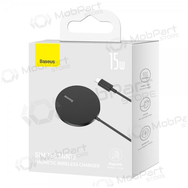 MagSafe langaton laturi Baseus Simple Mini 3 15 W musta