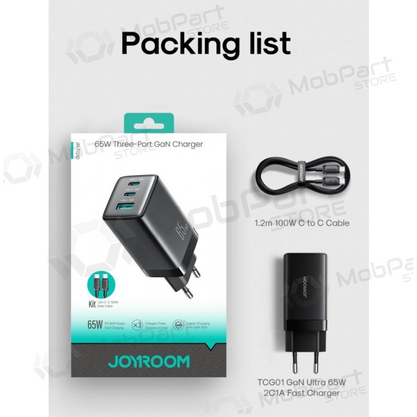 Puhelinlaturi Hoco N66 35 W GaN USB-C + USB-A Lightning-kaapelilla 1 m valkoinen