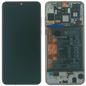 Huawei P30 Lite 48MP ekranas (valkoinen) (kehyksellä ja paristo) (service pack) (alkuperäinen)