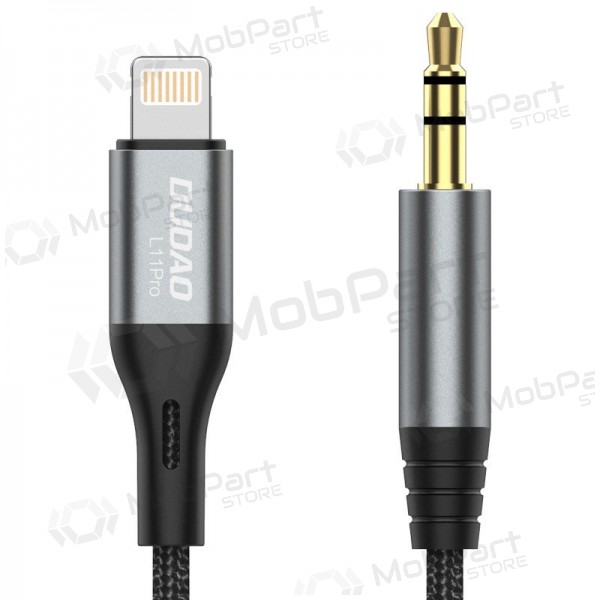 Dudao L11Pro Lightning–3,5 mm -äänikaapeli 1 m musta