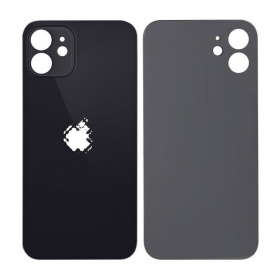 Apple iPhone 12 takaakkukansi (musta) (bigger hole for camera)