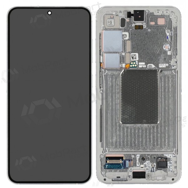 Ekranas Samsung S921 S24 su lietimui jautriu stikliuku ja rėmeliu Marble Grey alkuperäinen (service pack)