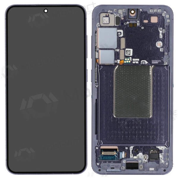 Ekranas Samsung S921 S24 su lietimui jautriu stikliuku ja rėmeliu Cobalt Violet alkuperäinen (service pack)
