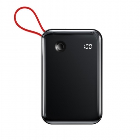 Ulkoinen paristo Power Bank Baseus Mini S USB + USB Type C + Lightning 3A 10000mAh musta PPXF-E01