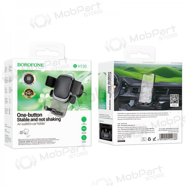 Auton matkapuhelinpidike Borofone BH120 (air vent) musta