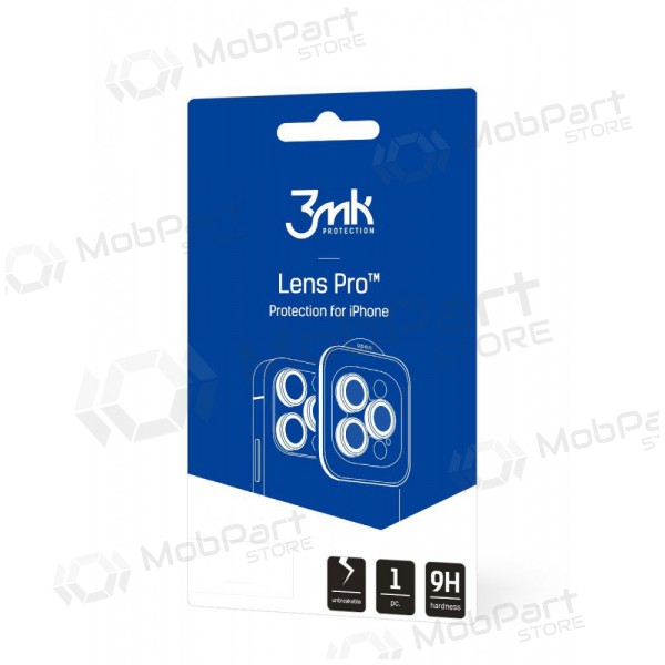 Apple iPhone 14 Pro / 14 Pro Max panssarilasi kameralle - 3MK Lens Pro (hopea)