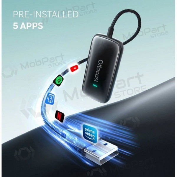 Langaton CarPlay/Android Auto -sovitin Ottocast Play2Video Ultra musta