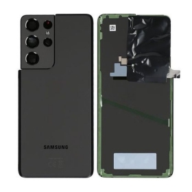 Samsung G998 Galaxy S21 Ultra 5G takaakkukansi (Phantom Black) (käytetty grade A, alkuperäinen)