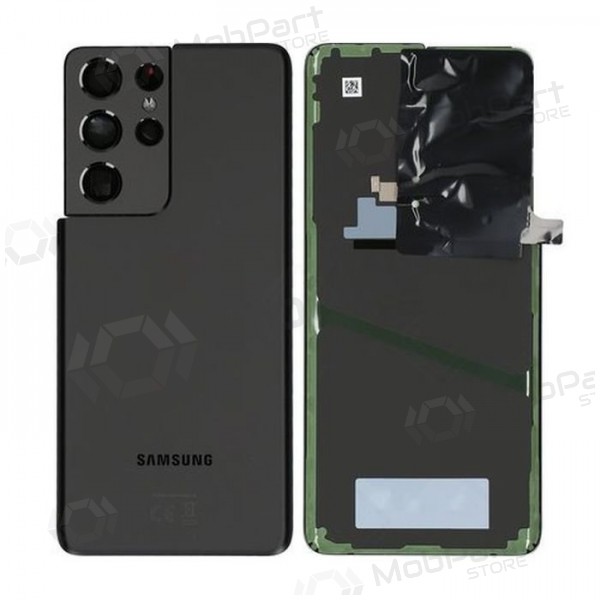 Samsung G998 Galaxy S21 Ultra 5G takaakkukansi (Phantom Black) (käytetty grade A, alkuperäinen)