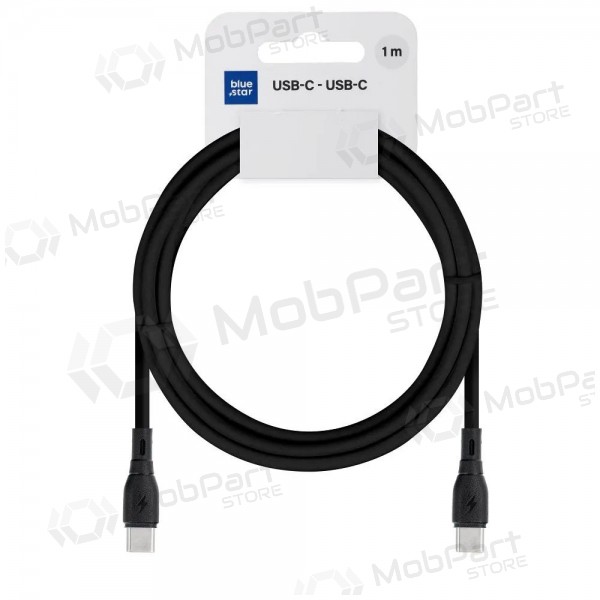 USB-C-kaapeli Blue Star PJ73-13-3 USB-C–USB-C 1 m 60 W musta