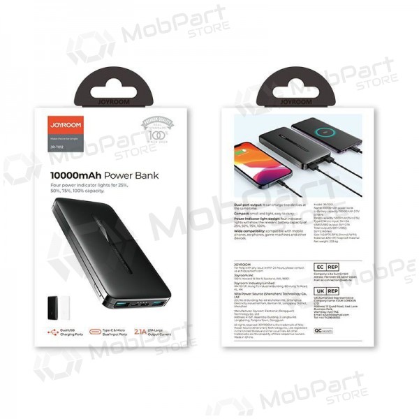 Ulkoinen paristo Power Bank Joyroom JR-T012 10000mAh valkoinen