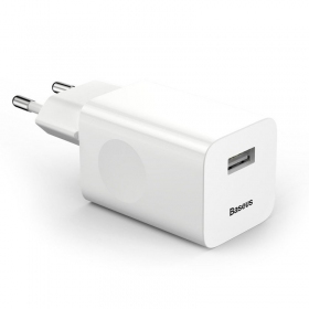 Puhelimen laturi Baseus CCALL-BX02 24 W USB-A valkoinen