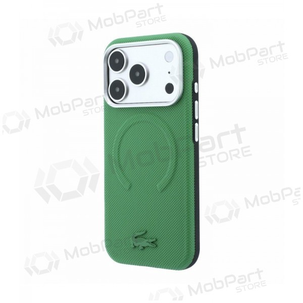 Apple iPhone 18 Pro Max kotelo - Lacoste PVC Petit Pique Semi Wrap Embossed MagSafe (vihreä)