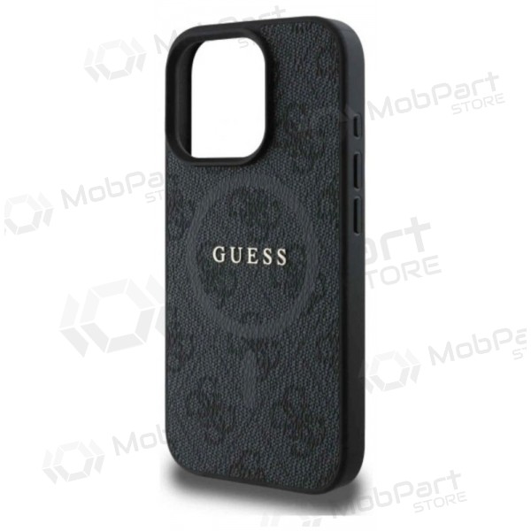 Apple iPhone 16 Pro Max - Guess PU Leather 4G Colored Ring MagSafe -kotelo (musta)
