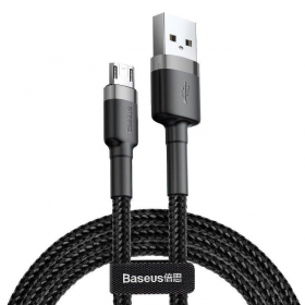 USB kaapeli Baseus Cafule Type-C 2.0m 2.0A (harmaa-musta) CATKLF-CG1