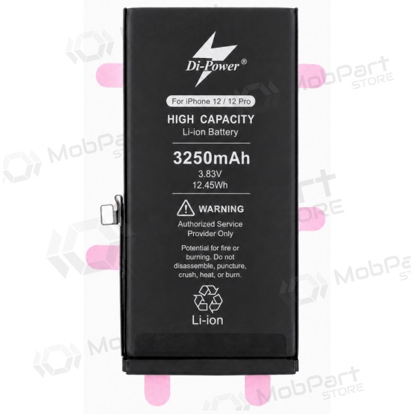 Akumuliatorius "Di-Power" (lisääntynyt kapasiteetti) tarkoitettu  iPhone 12/12 Pro 3250mAh