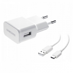 Laturi alkuperäinen Samsung EP-TA200NWE 15W + Type-C kaapeli valkoinen