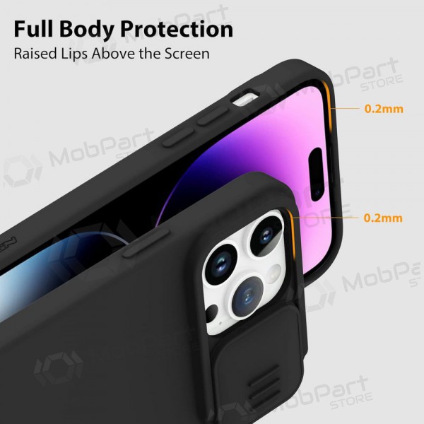Apple iPhone 15 Plus suojakuori „Nillkin Silicone“ (musta)